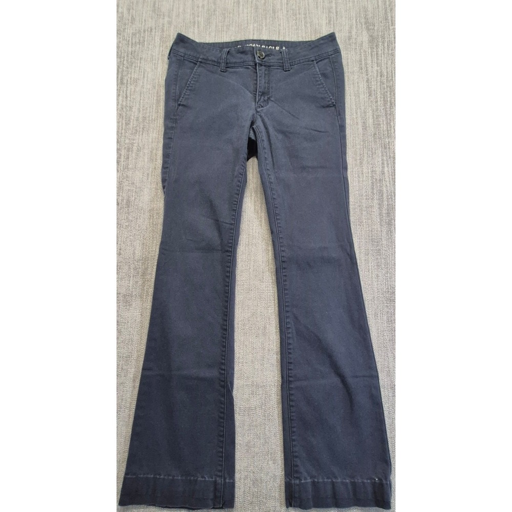 American Eagle Super Stretch X Kick Boot women's navy pants 6L Cotton Blend